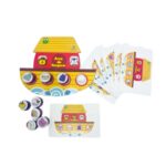 Brinquedo Arca de Rosquear da Materiais Para Brincar, mostrando uma arca em MDF com tampas de bichinhos sendo rosqueadas em suas bases.