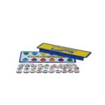 Jogo Memorizando da Materiais para Brincar, mostrando uma placa em MDF com uma sequência de fichas coloridas e temáticas.